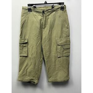 OOBE‎ pants Womens size 6 Capri Olive Mid Rise Straight Leg Cargo